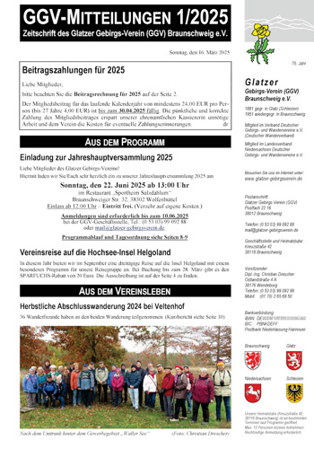 GGV-Mitteilungen 1/2025