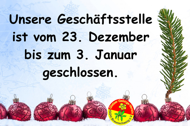Weihnachtsferien 2024
